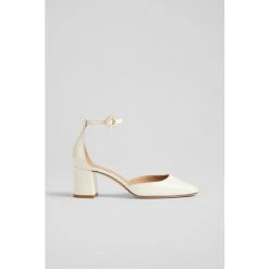 LK Bennett Darling White Patent Leather Pearl Buckle D'orsay Courts