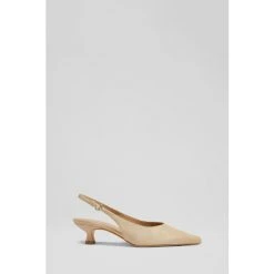 LK Bennett Suede Kitten Heel Slingback Shoes
