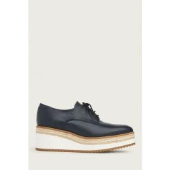 LK Bennett Blue Pembridge Leather Platform Shoes