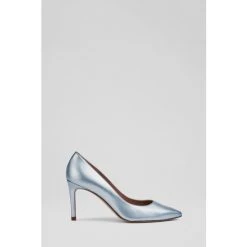 LK Bennett Floret Metallic Leather Pointed Toe Courts