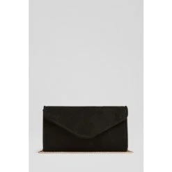 LK Bennett Suede Clutch Bag Green
