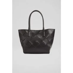 LK Bennett Harper Woven Leather Tote Bag Black