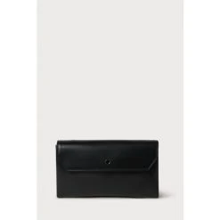 LK Bennett Black Dora Leather Envelope Clutch