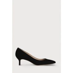LK Bennett Audrey Black Suede Kitten Heel Courts