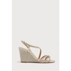 LK Bennett Gold Sheila Rope Wedge Sandals