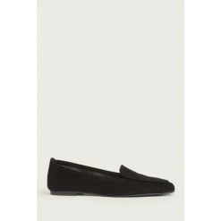 LK Bennett Tina Black Soft Square Toe Flat Shoes