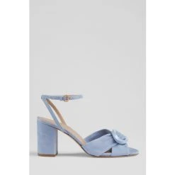 LK Bennett X Royal Ascot Margot Pale Blue Suede Eternity Ring Sandals