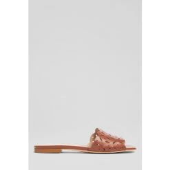 LK Bennett Amaya Leather Perforated Flat Mules