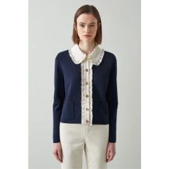 LK Bennett Blue Paris Knit Blouse Cardigan