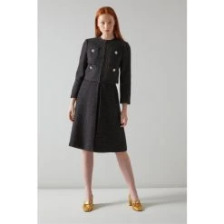 Lk Bennett Chelsea Black Sparkle Tweed Jacket