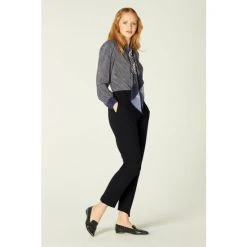 LK Bennett Black Wren Straight Leg Full Length Trousers