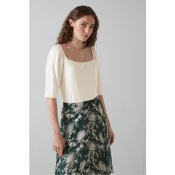 LK Bennett Maddie Cream Ecovero™ Square Neck Top