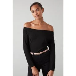 LK Bennett Eden Jersey Bardot Top Cream