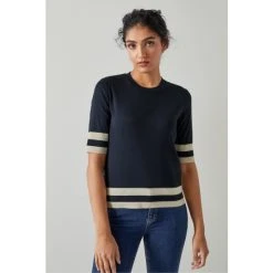 LK Bennett Michi Block Colour Cotton-Blend Top