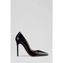 LK Bennett Monroe Black Patent Leather Pointed Toe Court Shoes